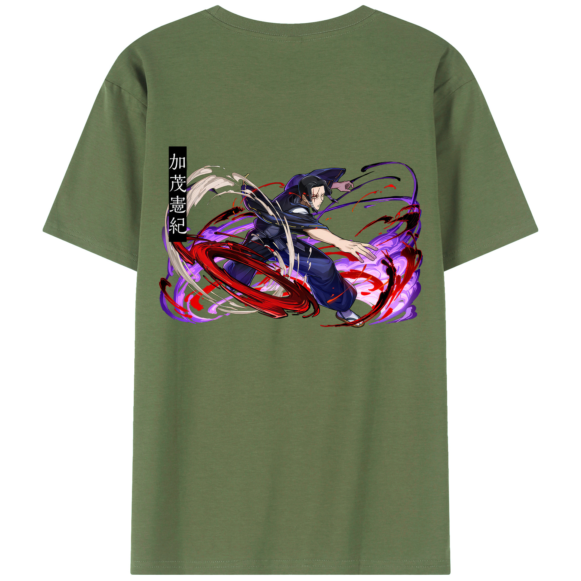 （画像用） 呪術廻戦 Jujutsu Kaisen 綿100％ メンズ半袖Tシャツ（バックプリント） 通気性